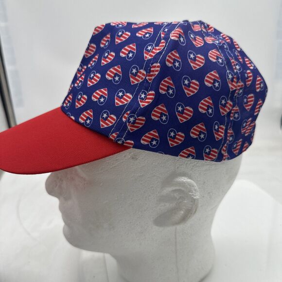 American Flag Heart Hat Cap Patriotic 4th Of July Memorial Labor Day - Picture 3 of 8